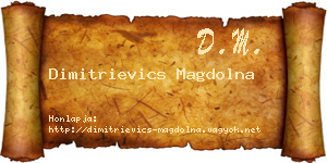 Dimitrievics Magdolna névjegykártya