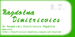 magdolna dimitrievics business card